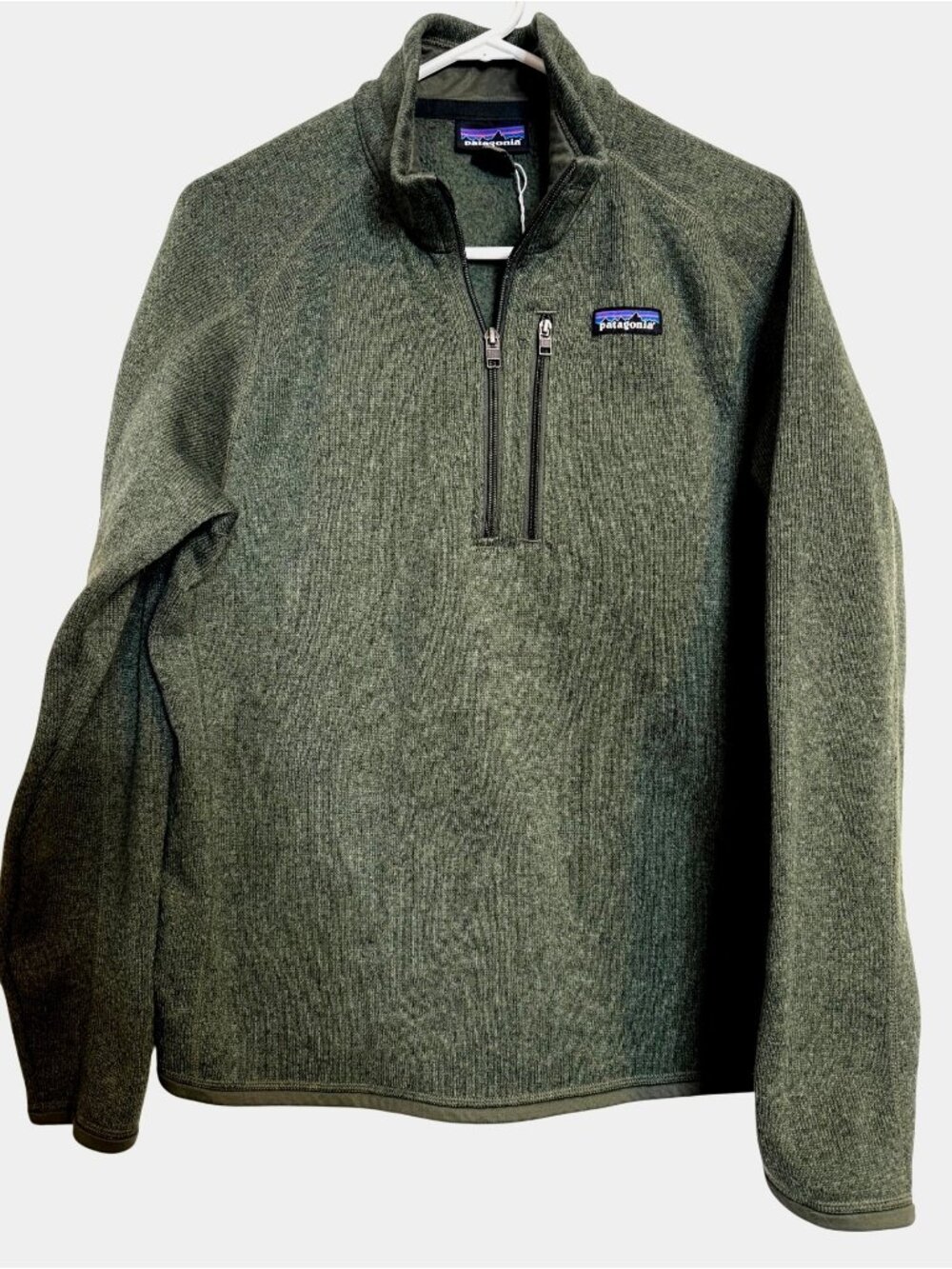 Patagonia Better Sweater Size Medium 1/4 Zip Fleece Lined Old Growth Green EUC